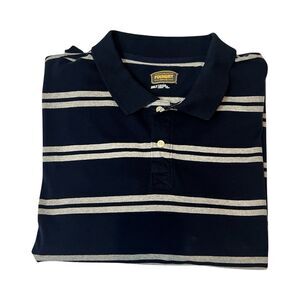 The Foundry Supply Co 3xlt  Navy Stripped Polo Pullover Shirt XL Tall